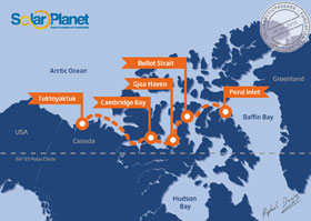 in a solar electric-powered kayak through the Northwest Passage