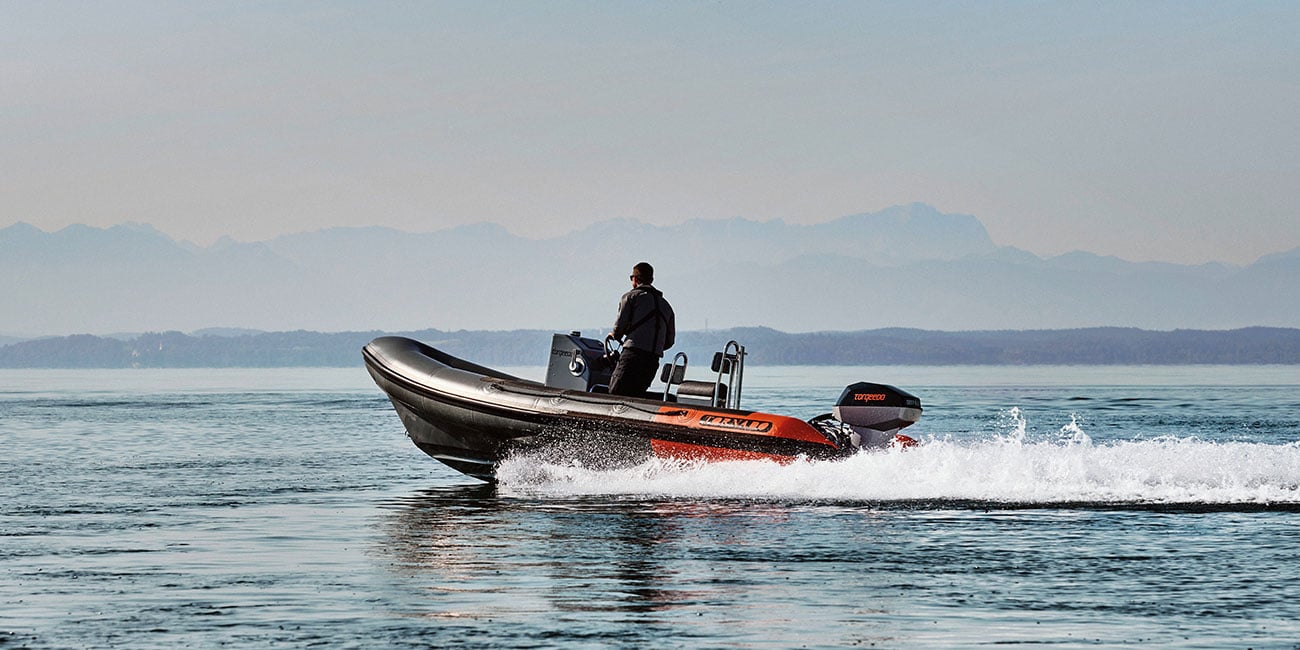 Torqeedo Deep Blue electric outboard system on a boat
